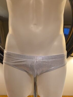 Men's Silver Metallic Shimmer Swim Trunks